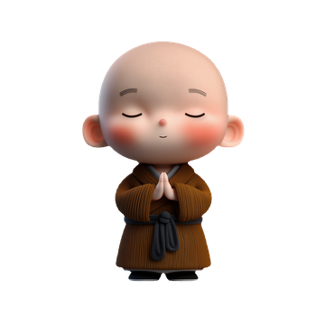 A small drawing of the Satoru monk with hands pressed together